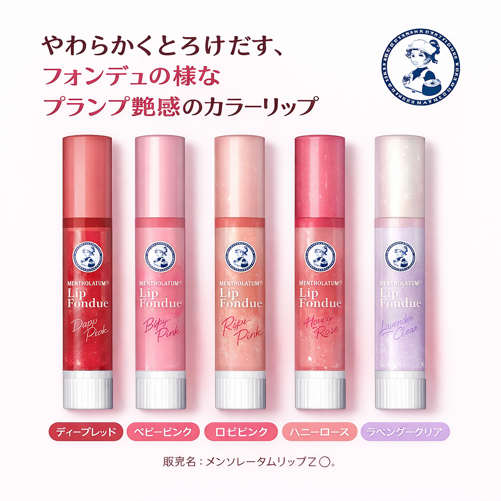 メンソレータム リップフォンデュ ヌードベージュ 色付きリップ 高保湿 ツヤリップ ベージュリップ ナチュラルリップ グロス 透明感 保湿リップ 乾燥対策 ロート製薬