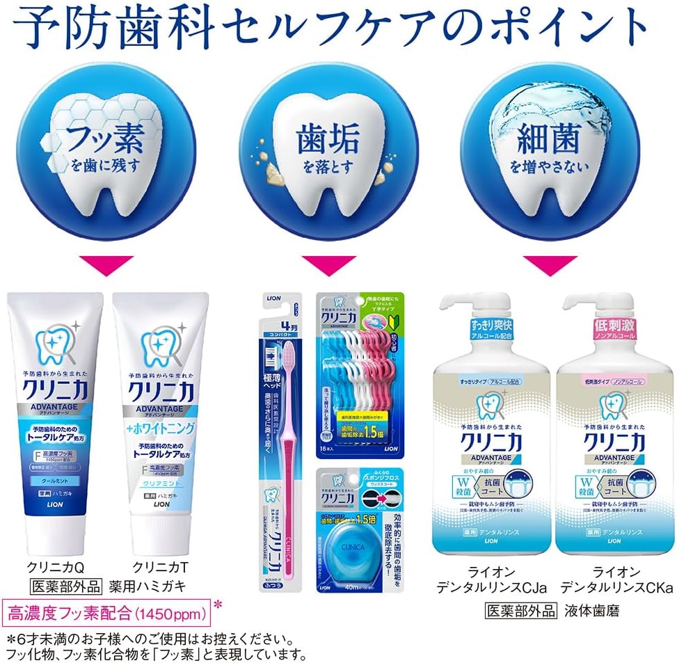 【医薬部外品】クリニカ アドバンテージ ハミガキ クールミント 130g|高濃度フッ素1450ppm 虫歯予防 歯垢除去 口臭予防 ライオン