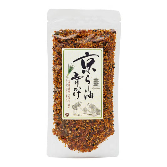 おちゃのこさいさい 京らー油ふりかけ 80g | 京都名物 九条ねぎ使用 旨辛ラー油ふりかけ ピリ辛ご飯のお供 ごま
