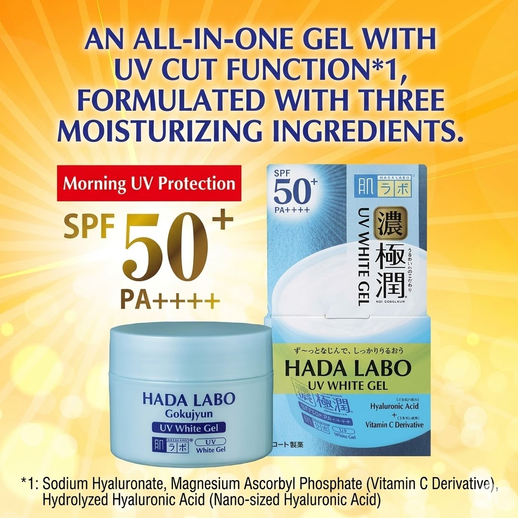 肌ラボ 極潤 UVホワイトゲル 90g｜SPF50+ PA++++ オールインワンUVジェル ビタミンC誘導体配合 高保湿 日本製 Hada Labo