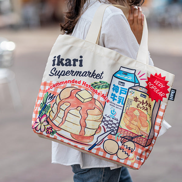 Ikari Ashiya Designer Tote Bag | Overseas Supermarket-Style Design Eco Bag Sub-Bag Ikari Super