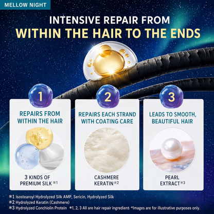 YOLU ヨル ヘアミルク メロウナイトリペア 80ml｜ナイトケア 洗い流さないトリートメント ダメージ補修 保湿 サラツヤ髪 日本製