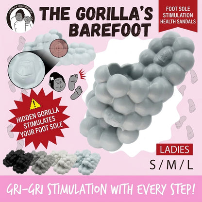 Doshisha Barefoot Gorilla Sandals Slippers (Gray) | Sole Stimulation Just by Wearing Hidden Gorilla Outsole Squishy Spherical Design Ultra-Lightweight EVA Material Refreshing Sandals Room Shoes Indoor/Outdoor Use