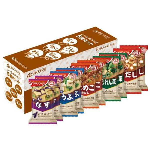 いつものおみそ汁 5種バラエティ 10食セット | フリーズドライ 味噌汁（なす・とうふ・なめこ・ほうれん草・赤だし各2食） 即席みそ汁 日本の味