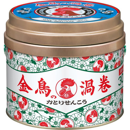金鳥の渦巻 蚊取り線香 30巻 缶 蚊取り線香 30巻入り 缶付き 線香立て付き KINCHO 金鳥 日本製 防除用医薬部外品 虫よけ 蚊対策 屋外 室内 ベランダ 庭 キャンプ 夏 定番
