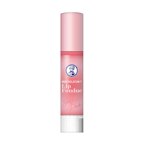 Mentholatum Lip Fondue Baby Pink - High Moisture, Shiny Lip Gloss for Plump, Hydrated Lips. Reduces Vertical Lip Lines and Dryness. Lip Balm from Rohto Pharmaceutical.