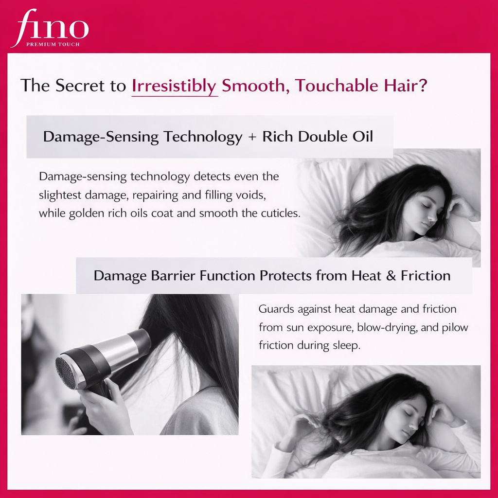 Fino Premium Touch Penetrating Beauty Serum Hair Oil Airy Smooth 70ml | Lightweight and Silky Finish, Damage Repair, Shiny Hair Care
