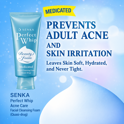 SENKA パーフェクトホイップ アクネケア 薬用洗顔フォーム 120g｜ニキビ予防・肌荒れ防止・毛穴ケアに