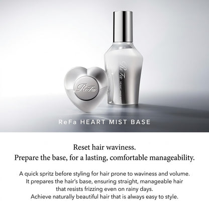 ReFa Heart Mist Base 150mL | Stylish Hair Priming Mist, Anti-Frizz and Humidity Control, Damage Repair, Floral Savon Scent, Gift, MTG Japanese Hair Care