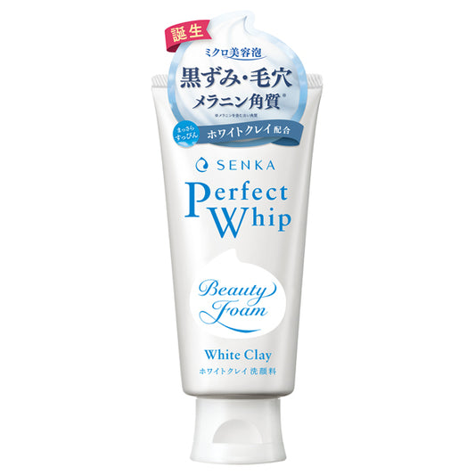 SENKA パーフェクトホイップ ホワイトクレイ 洗顔フォーム 120g｜毛穴洗浄 角栓除去 黒ずみケア 濃密泡 保湿 泥洗顔 日本製 メンズ レディース