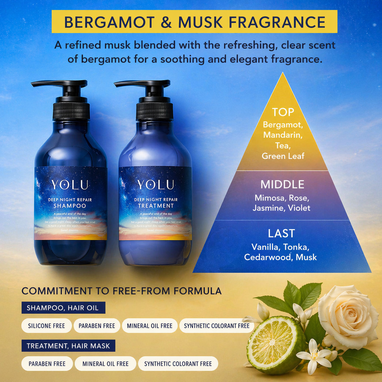 YOLU ヨル ディープナイトリペア トリートメント 400g ダメージ補修 ヘアトリートメント ナイトケア 集中補修 枝毛 切れ毛 カラー ブリーチ ダメージケア 日本製