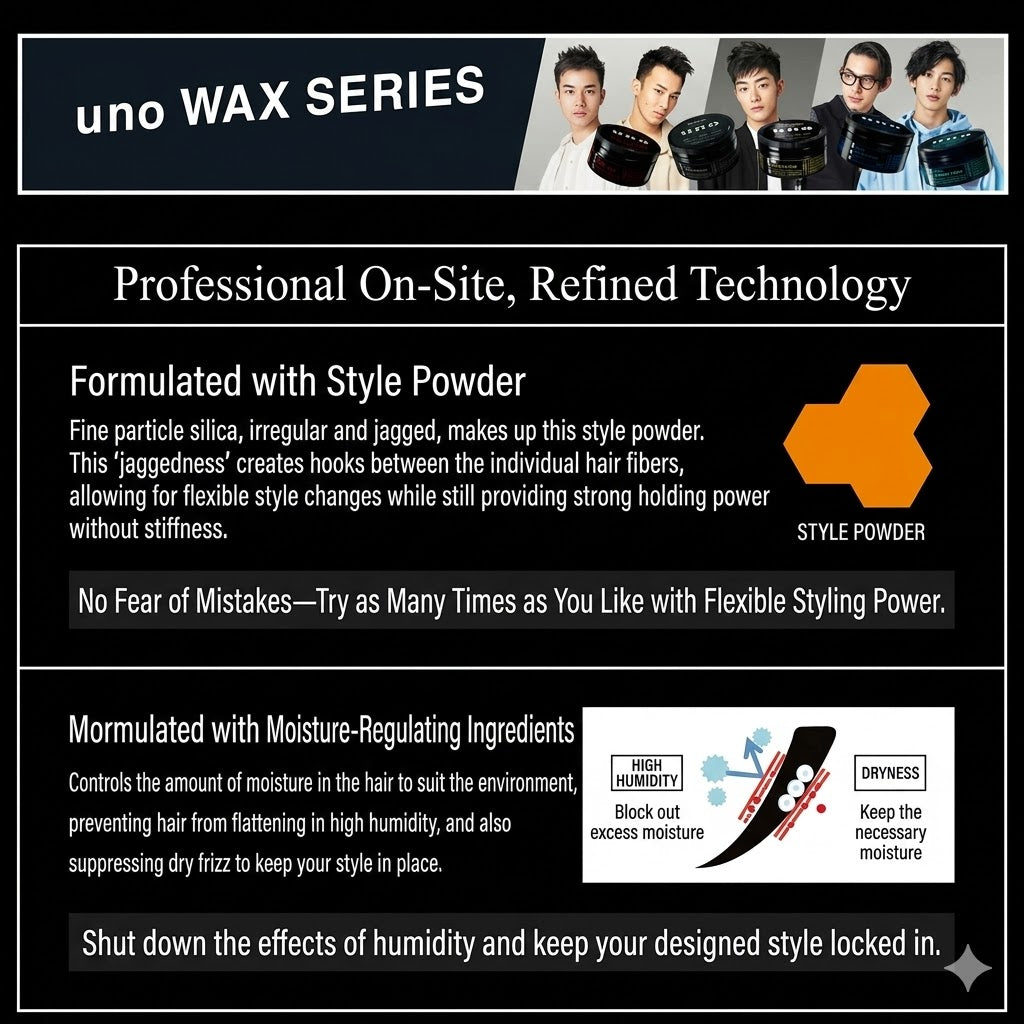 uno エクストリームハード 80g 超強力ヘアワックス メンズ スタイリング剤 湿気で崩れない 紫外線ダメージケア ウーノ