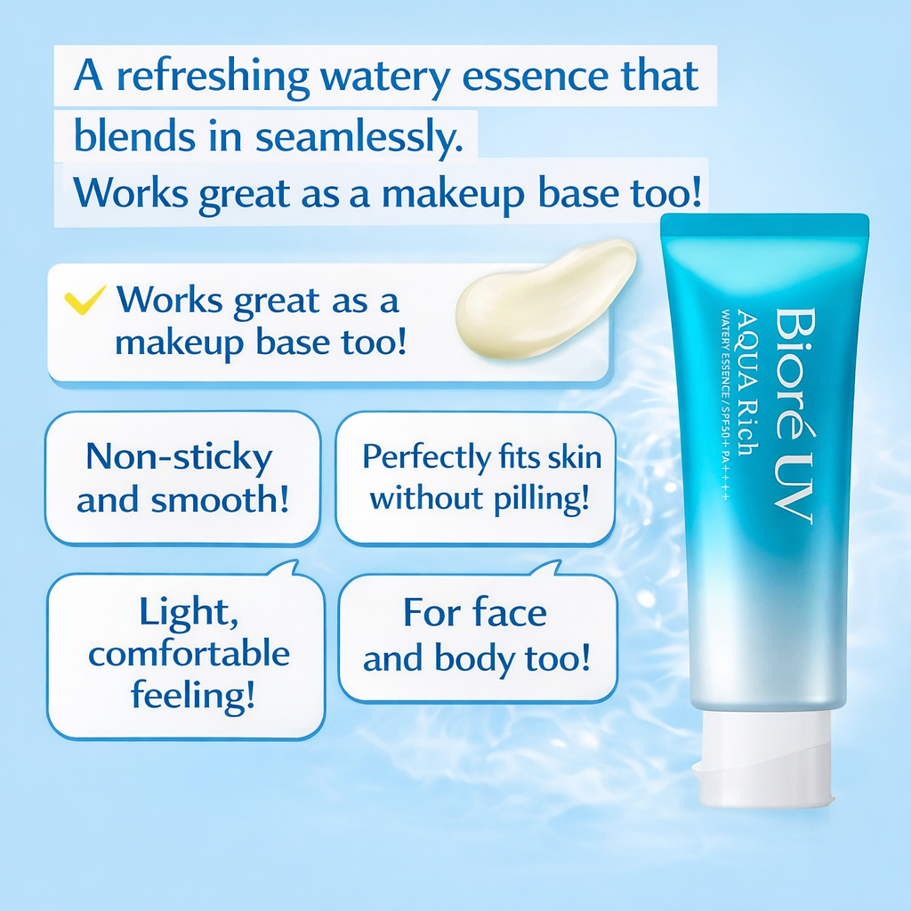 ビオレUV アクアリッチ ウォータリーエッセンス SPF50+ PA++++ 日焼け止め 70g スーパーウォータープルーフ UVケア