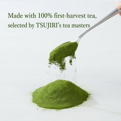 Tsujiri Smooth-Dissolving Matcha 30g | Easy to Mix, Lump-Free, Just Add Water, Cold Water, or Milk, Domestic Uji Matcha for Cooking, Sweets, and Recipes, Unsweetened