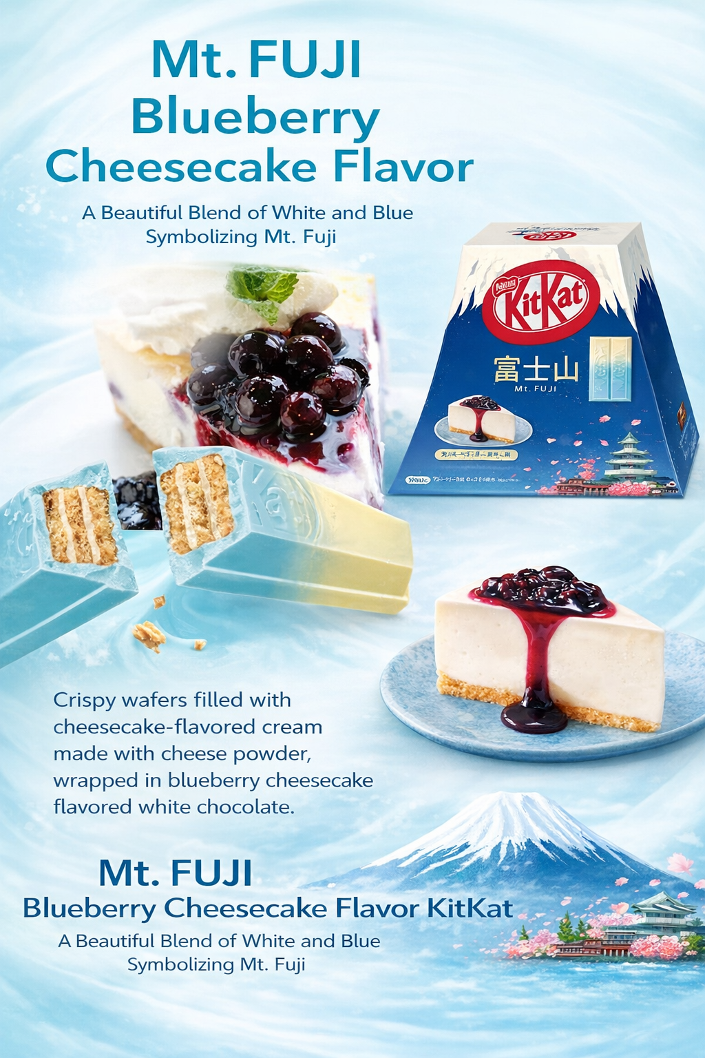 キットカット 富士山パック ブルーベリーチーズケーキ味 13枚入 日本限定 お土産 Nestle KitKat