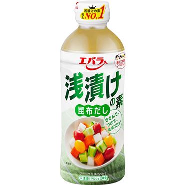 エバラ 浅漬けの素 昆布だし 500ml 1本 | 浅漬けの素 野菜 きゅうり なす 和風調味料
