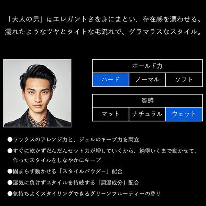 uno デザインハードジェリー グロッシー 100g 濡れツヤ ヘアワックス×ジェル メンズ スタイリング剤 固まらない ウーノ