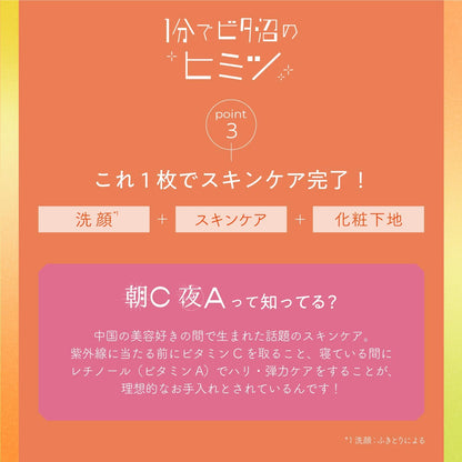 サボリーノ 目ざまシート ビタットC 30枚入り 朝用 フェイスマスク ビタミンC オールインワン 洗顔不要 1分 時短 毛穴ケア 透明感 大容量 シートマスク