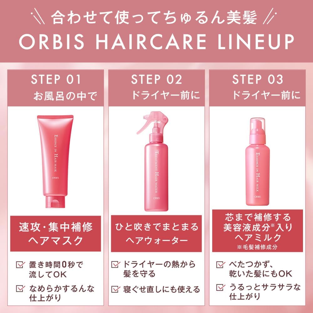 ORBIS オルビス エッセンスイン ヘアミルク 140g｜洗い流さないヘアトリートメント 無香料 ダメージケア 保湿 パサつきケア 日本製