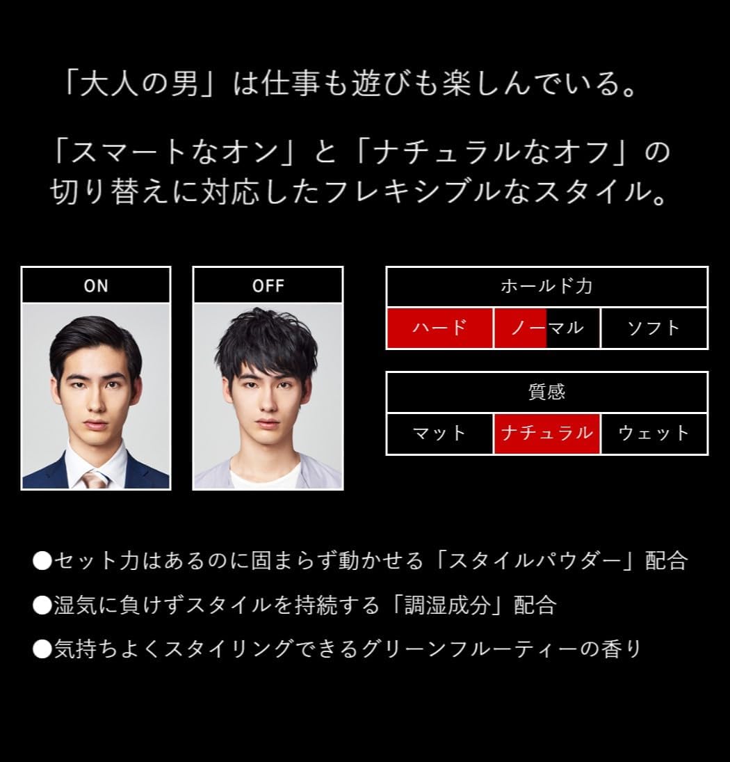 uno ハイブリッドハード 80g ナチュラル質感 ヘアワックス メンズ スタイリング剤 ハードなキープ力 湿気・紫外線ケア ウーノ