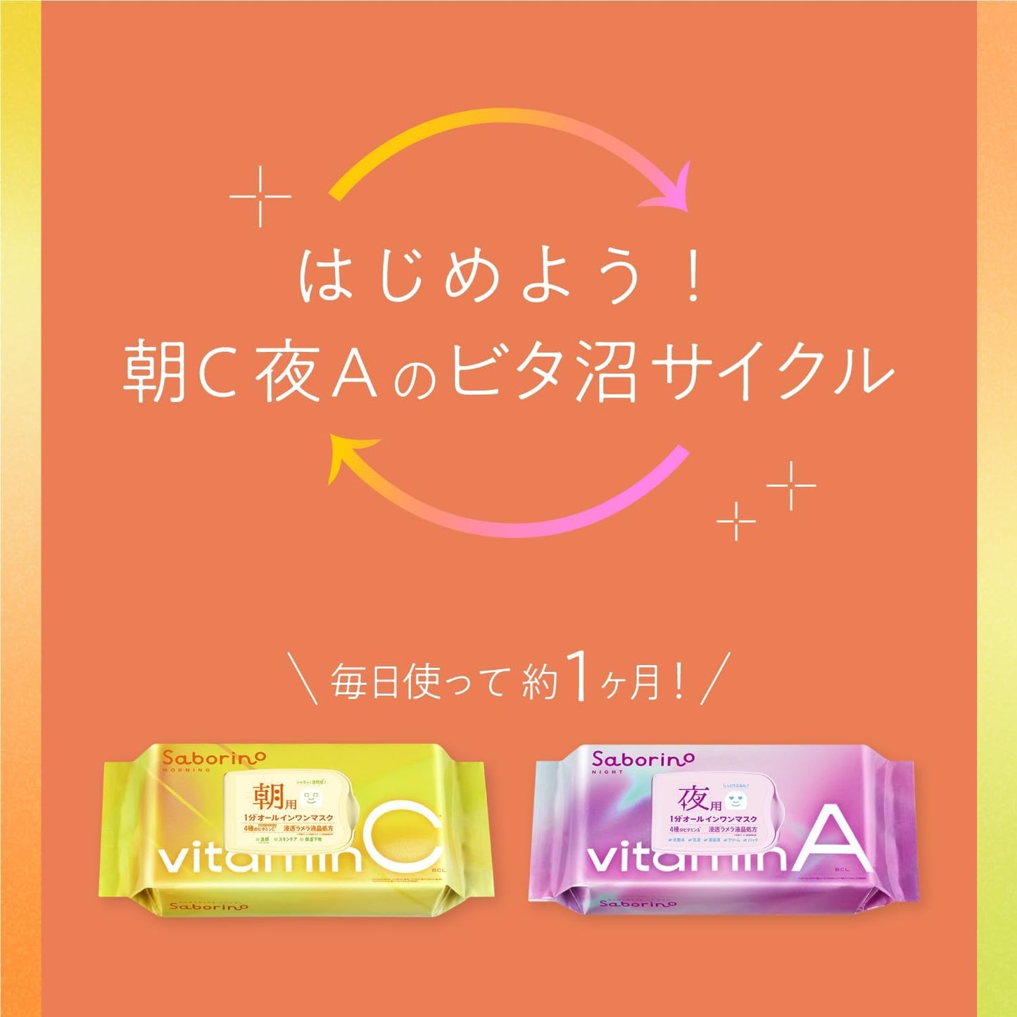 サボリーノ 目ざまシート ビタットC 30枚入り 朝用 フェイスマスク ビタミンC オールインワン 洗顔不要 1分 時短 毛穴ケア 透明感 大容量 シートマスク