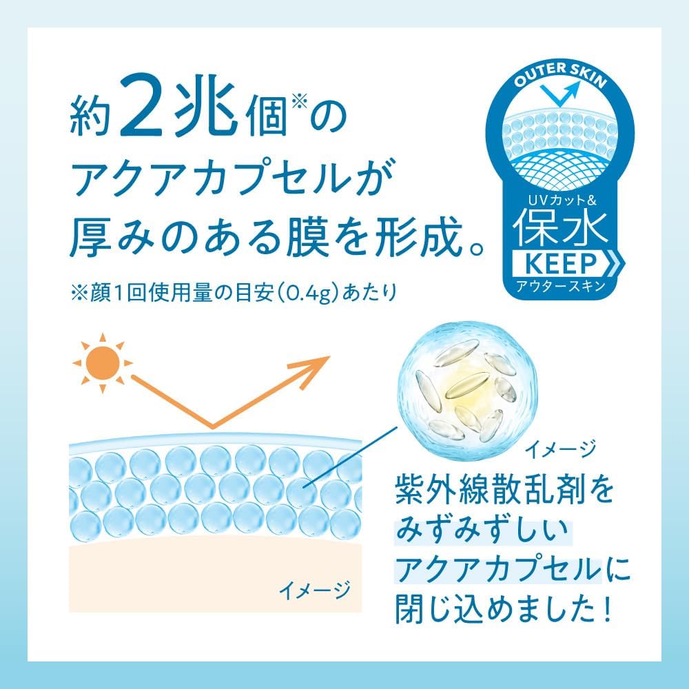 ビオレUV アクアリッチウォータリーホールドクリーム　水肌記憶  50g SPF50+ ノンケミカル 日焼け止め 化粧下地にも