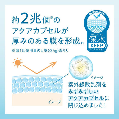 ビオレUV アクアリッチウォータリーホールドクリーム　水肌記憶  50g SPF50+ ノンケミカル 日焼け止め 化粧下地にも