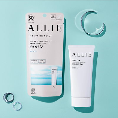 ALLIE アリィー クロノビューティ ジェル UV EX 90g SPF50+ PA++++｜無香料 顔・からだ用 日焼け止めジェル スーパーウォータープルーフ UV耐水性 摩擦に強い 保湿 ツヤ肌 UVジェル