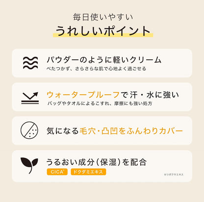NARIS UP by365 パウダリーUVクリームa 無香料 60g｜SPF50+ PA++++ さらさらUVクリーム 顔・からだ用 化粧下地 毛穴カバー CICA配合 日本製