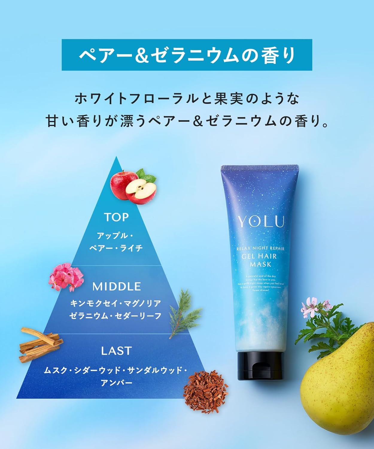 YOLU ヨル ヘアマスク リラックスナイトリペア 145g 夜間集中補修 うねり・広がりケア 毛先までまとまる しっとり保湿 洗い流すトリートメント 日本製