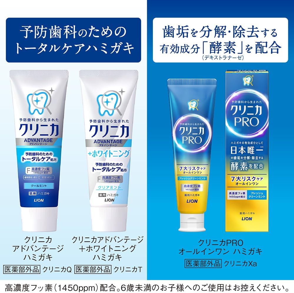 【医薬部外品】クリニカ アドバンテージ ハミガキ クールミント 130g｜高濃度フッ素1450ppm 虫歯予防 歯垢除去 口臭予防 ライオン