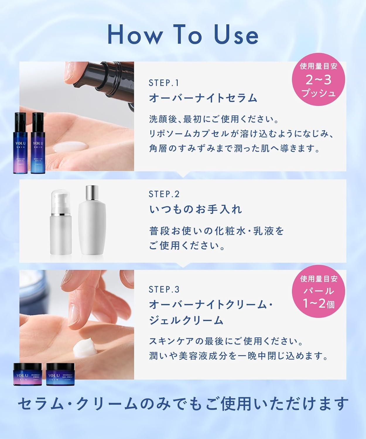 YOLU ヨル スキン オーバーナイト セラム クリア 45ml 美容液 毛穴ケア ナイトセラム 透明感 皮脂バランス 保湿 ナイアシンアミド配合