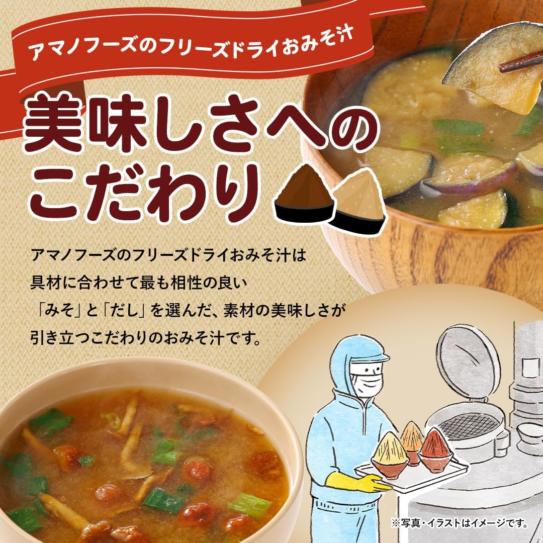 いつものおみそ汁 長ねぎ 1食 | フリーズドライ 味噌汁 シャキシャキ長ねぎと香ばしい油揚げ 即席みそ汁 日本の味