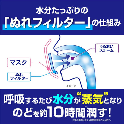 【就寝中のどケア】のどぬ~るぬれマスク 就寝用 無香料 プリーツタイプ 3セット  睡眠用 保湿マスク 約10時間加湿 乾燥対策 就寝時 喉ケア スチーム加湿 立体不織布 日本製