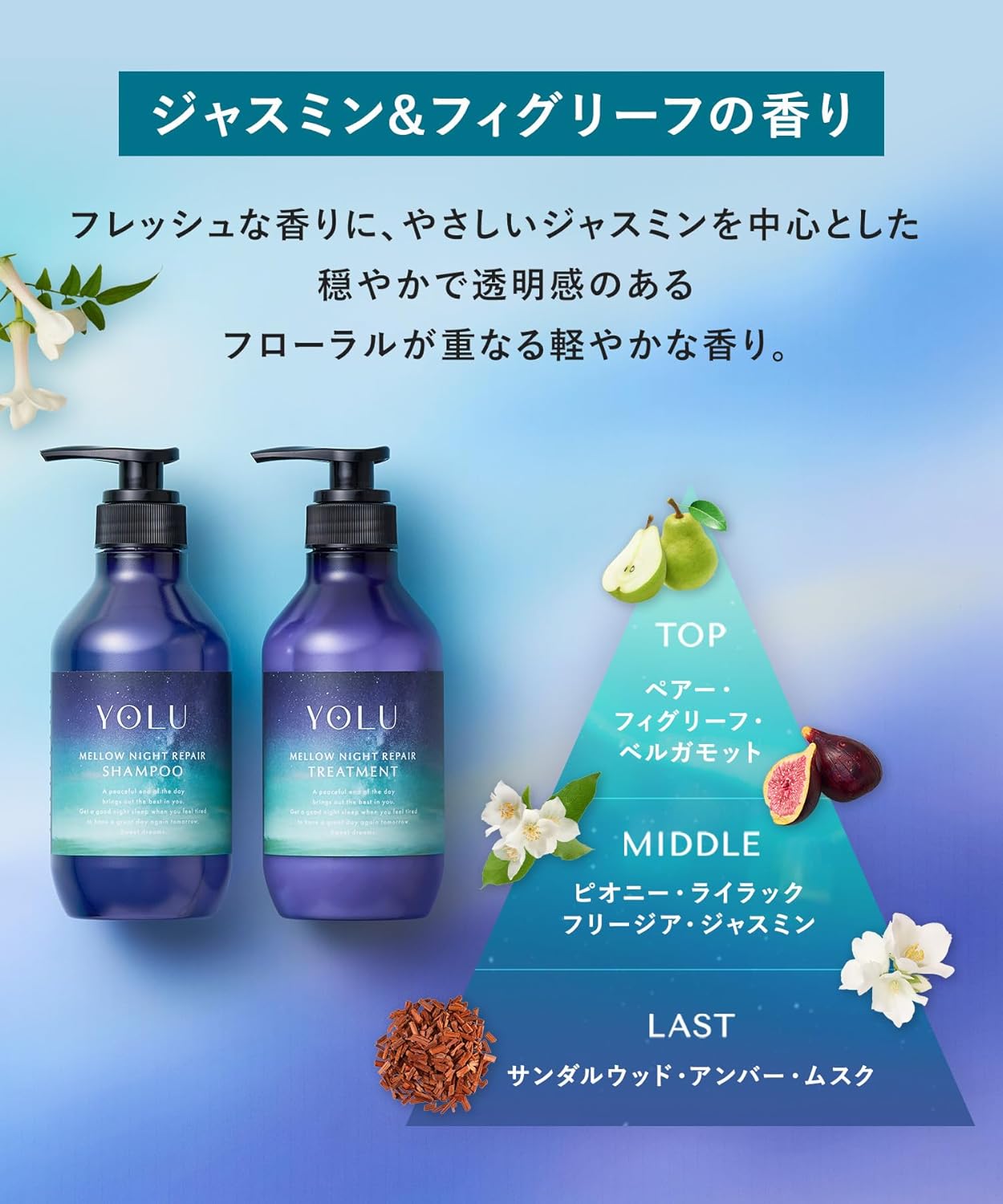 YOLU ヨル トリートメント メロウナイトリペア 400g ナイトケア ヘアトリートメント 保湿 ダメージ補修 うるツヤ髪 日本製