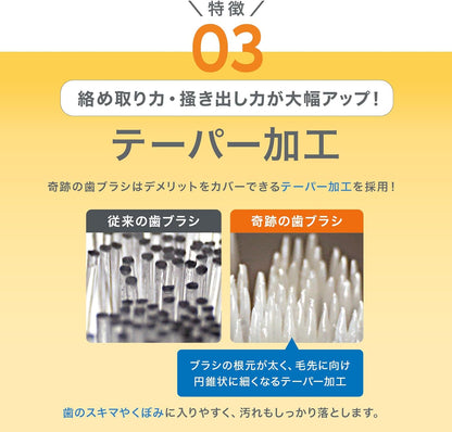 HaRENO 奇跡の歯ブラシ クリアブラック | 独自のピラミッド形状 なぞるだけで汚れ落ち