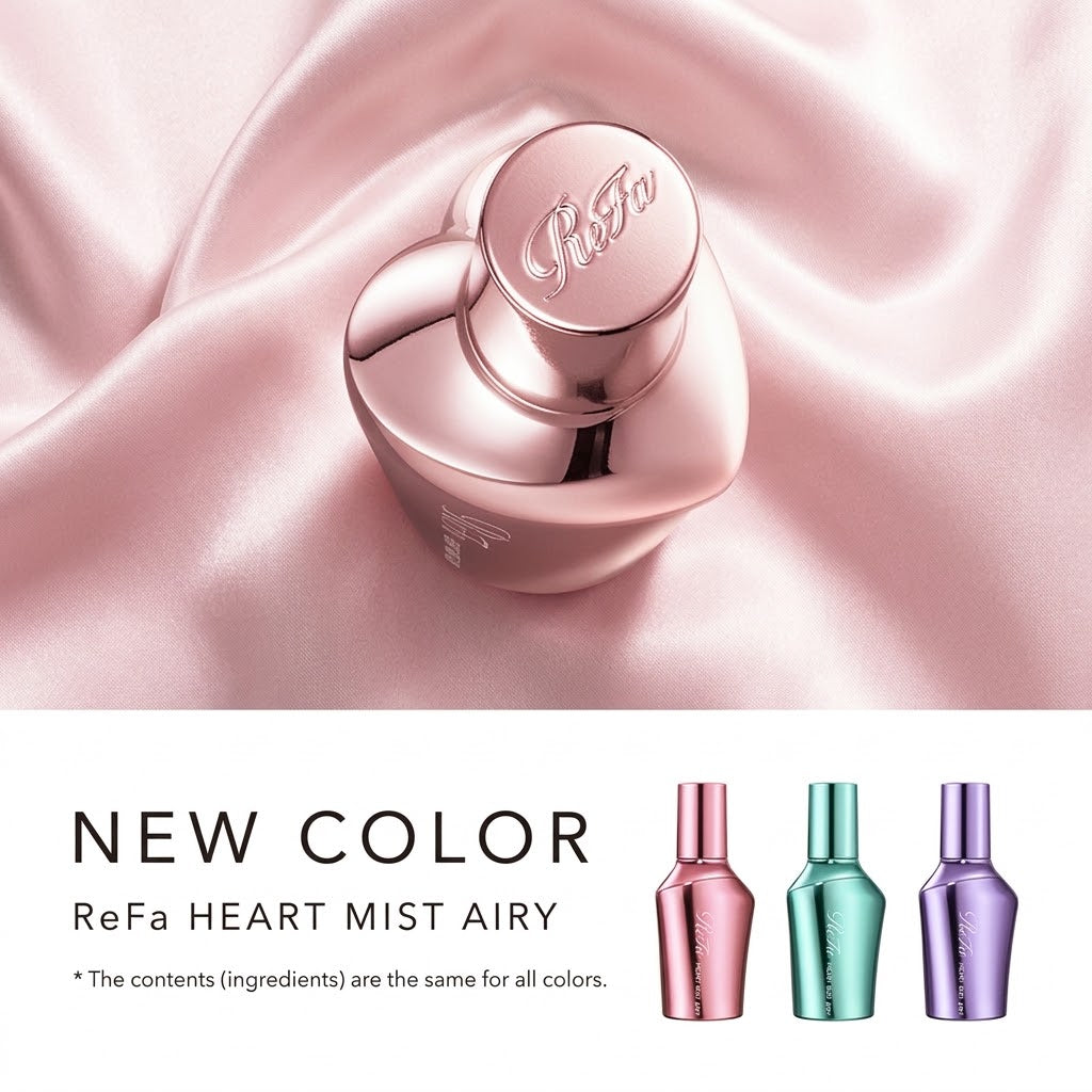 ReFa Heart Mist Airy (Rose Gold / M Pink / M Mint Green / M Purple) 150mL | Choice of 4 Colors, Stylish Finishing Hair Mist, Light & Airy, Keeps Hair Silky Smooth, Damage Repair, Peach Savon Scent, Present, Gift, MTG, Japanese Hair Care