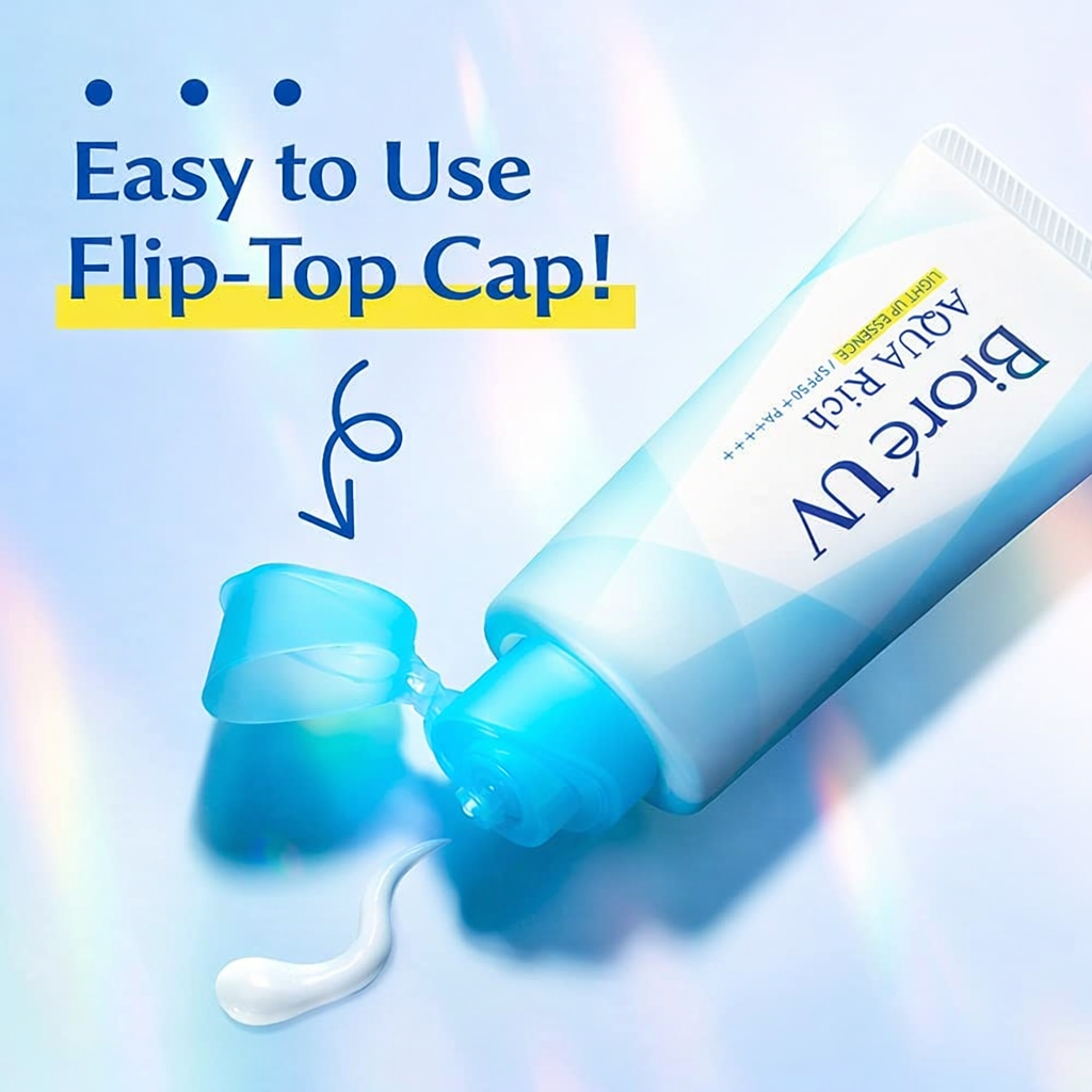 ビオレUV アクアリッチ ライトアップエッセンス SPF50+ PA++++ 70g｜トーンアップ・透明感・ベタつかない日焼け止め