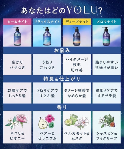 YOLU ヨル トリートメント リラックスナイトリペア 440g ナイトケア ヘアトリートメント 保湿 ダメージ補修 うねり まとまり ツヤ髪 日本製