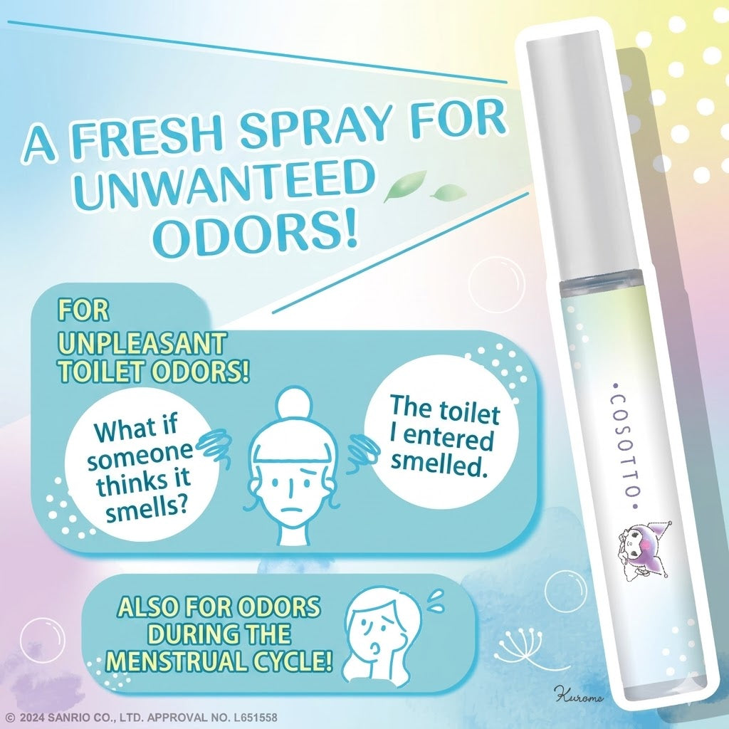 消臭力 携帯タイプ トイレ用 消臭ミストスプレー 9ml クロミ エアリーサボンの香り（サンリオ公式ライセンス・音消し設計・機内持ち込みOK）