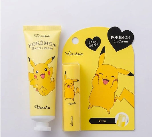 Lovisia ポケモン ハンドクリーム＆リップセット ピカチュウ｜シャボンの香りハンドクリーム 柚子の香りリップ  保湿 ギフトセット 日本限定