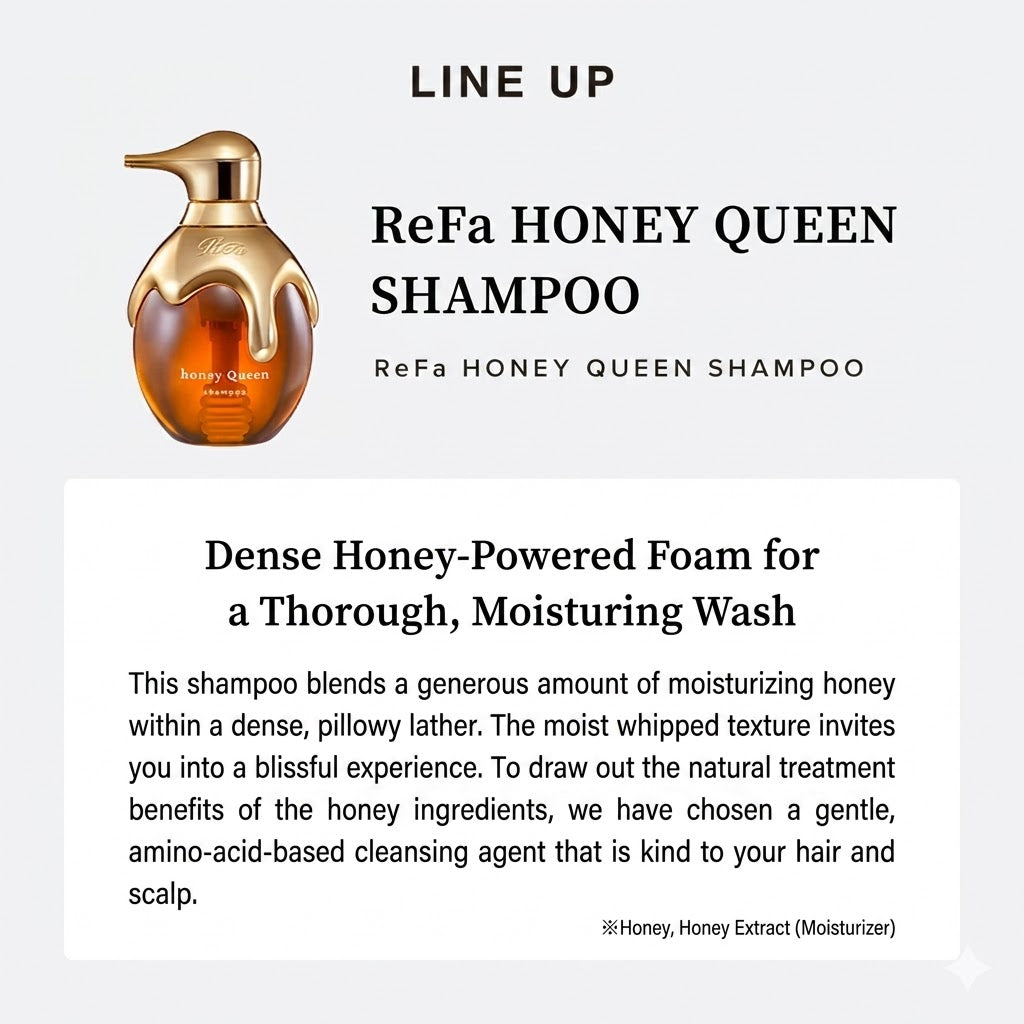 リファ ハニークイーン シャンプー 500mL｜保湿 ダメージケア はちみつ美容 ツヤ髪 しっとり 日本製 ReFa Honey Queen