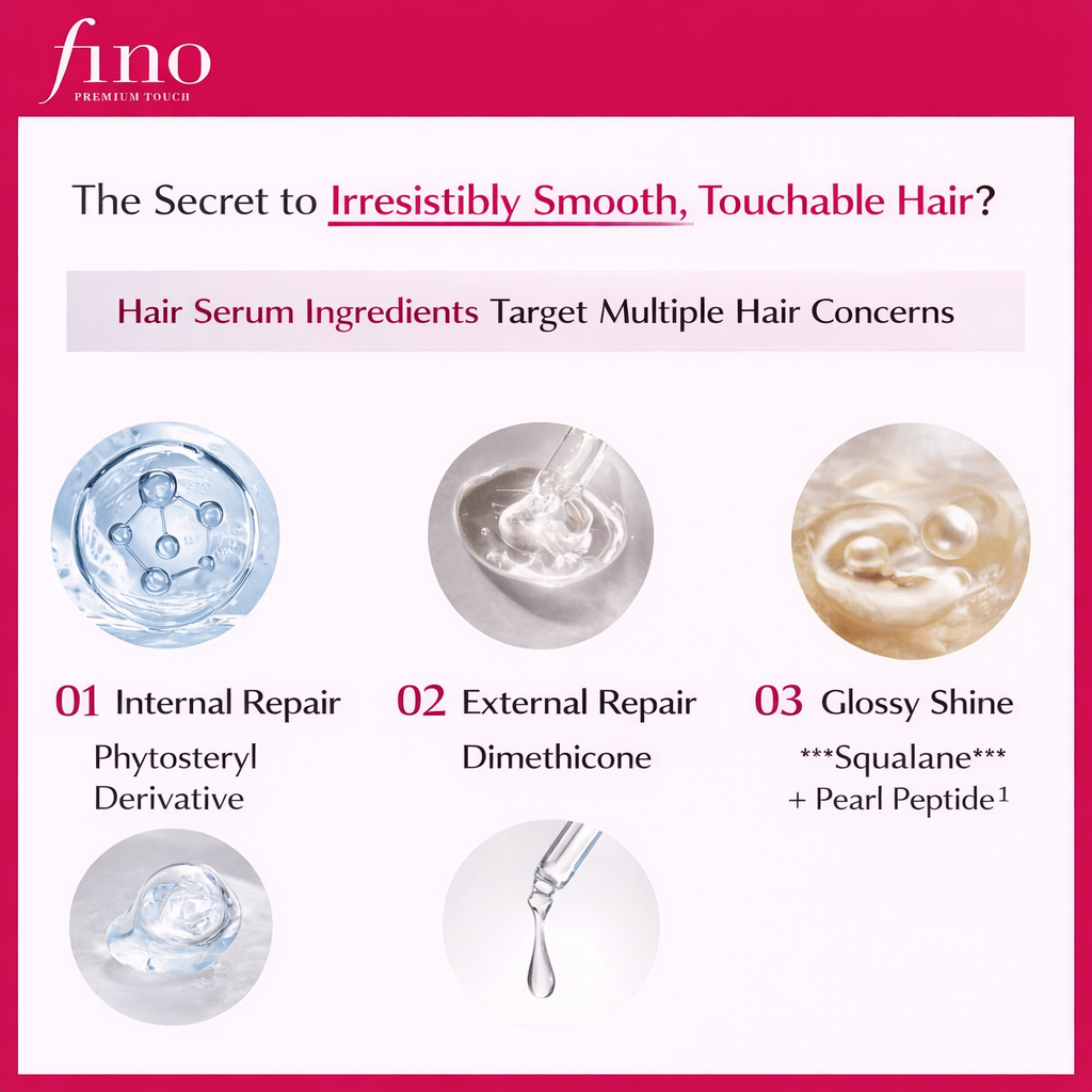 Fino Premium Touch Penetrating Beauty Serum Hair Oil Airy Smooth 70ml | Lightweight and Silky Finish, Damage Repair, Shiny Hair Care