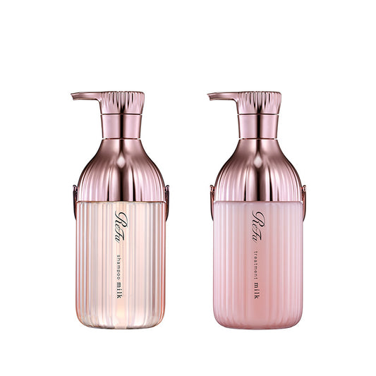 リファ ミルクプロテイン シャンプー ＆ トリートメント ピンク セット｜うねりケア なめらか ツヤ髪 保湿 ライン使い 日本製 ReFa