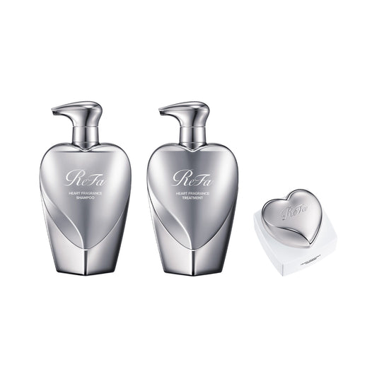 ReFa HEART FRAGRANCE Rich Care Set Silver | Damage Repair Intensive Care Shampoo Treatment Hair Mask Gift MTG Japanese Haircare