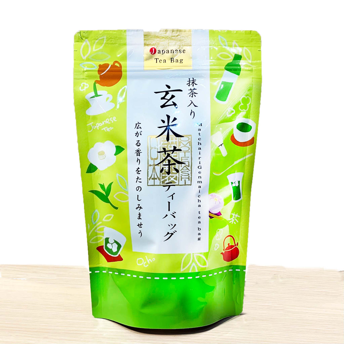 小原春香園 抹茶入り玄米茶 ティーバッグ 5g×14包（70g） | 創業明治八年 老舗茶舗 上質鹿児島茶×国産炒り玄米×宇治抹茶 香ばしい芳香と美水色 急須いらず 水出し＆お湯出し両用 プレゼント ギフト 日本のお茶