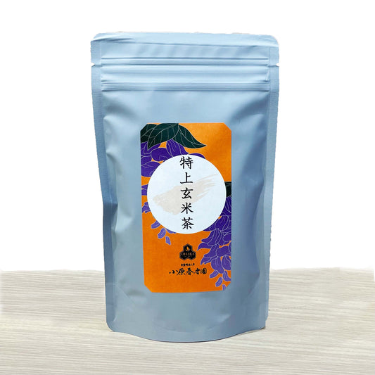 小原春香園 特上玄米茶 80g | 創業明治八年 老舗茶舗 極上煎茶＆香ばしい国産炒り玄米 芳醇なコクと和のアロマ 低カフェイン ギフト プレゼント 日本のお茶