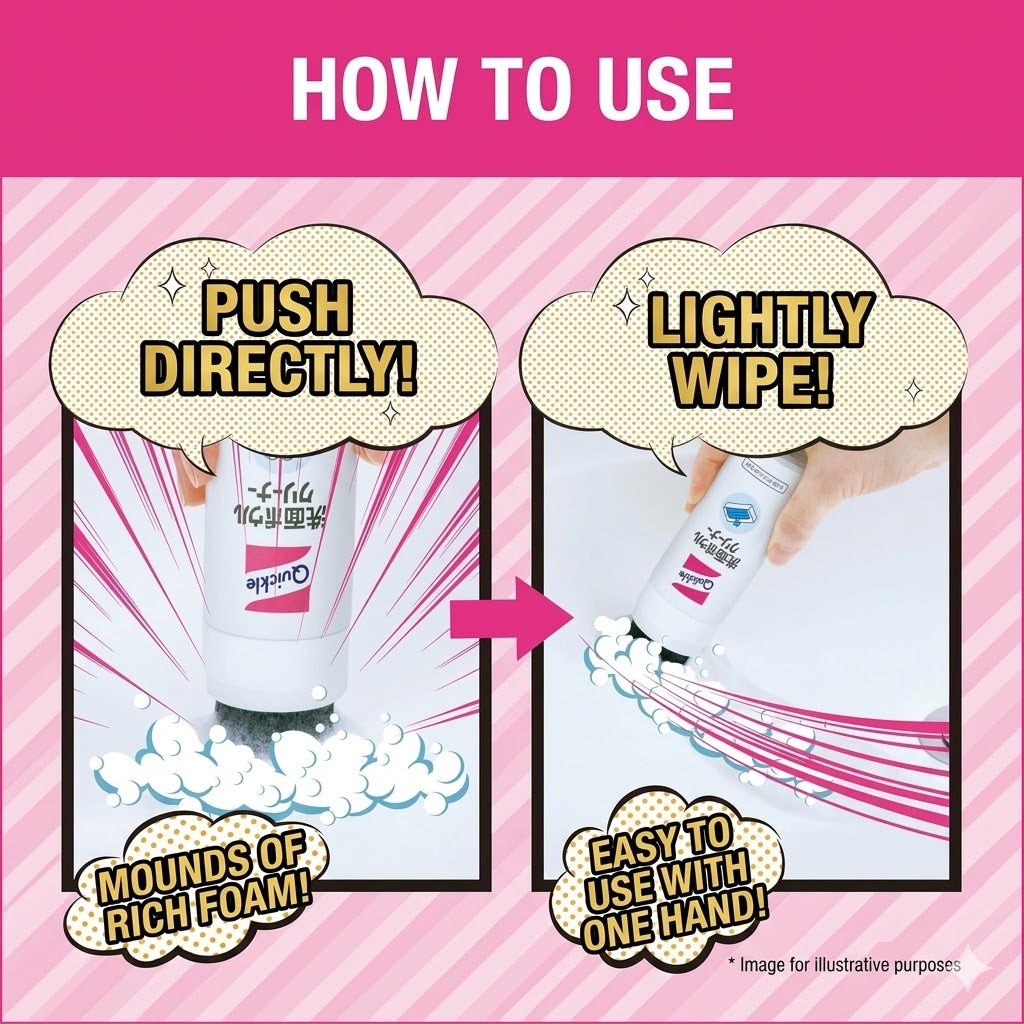 クイックル 洗面ボウルクリーナー 100mL｜洗剤・スポンジ一体型 水アカ ヌメリ 黄ばみ対策 ハンディ掃除クリーナー 日本製 Quickle
