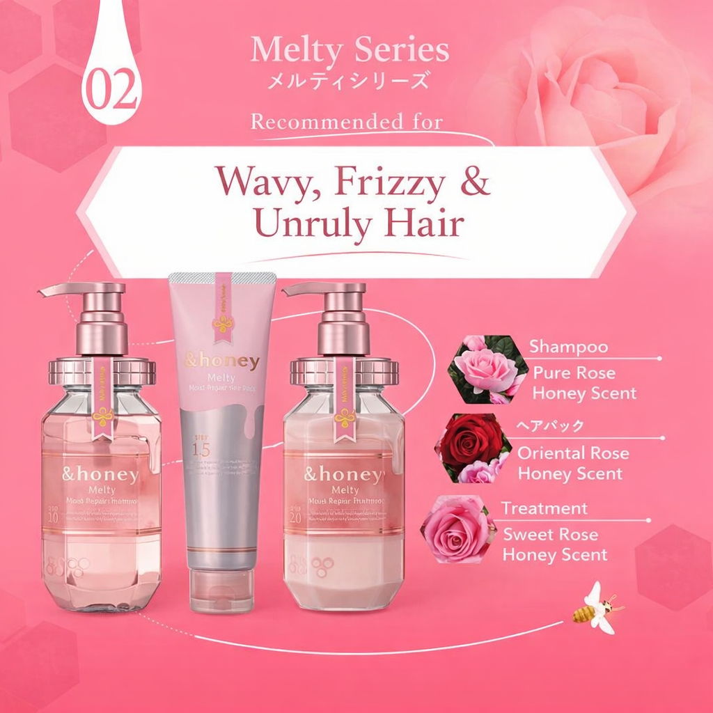 &honey (アンドハニー) メルティ モイストリペア 3点セット[ シャンプー/トリートメント/ヘアパック ]