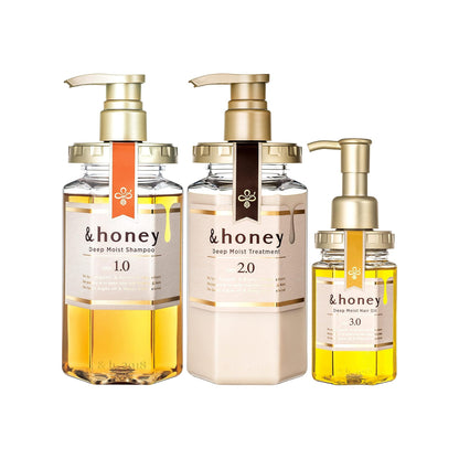 &honey (アンドハニー) ディープ モイスト 3点セット[ シャンプー/トリートメント/ヘアオイル ]